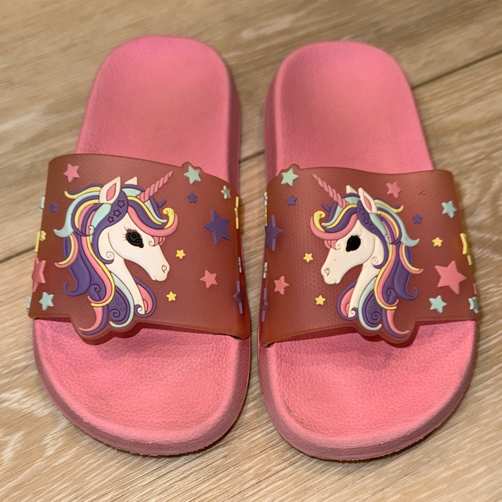 Unicorn Kids Slide Sandals - Pink